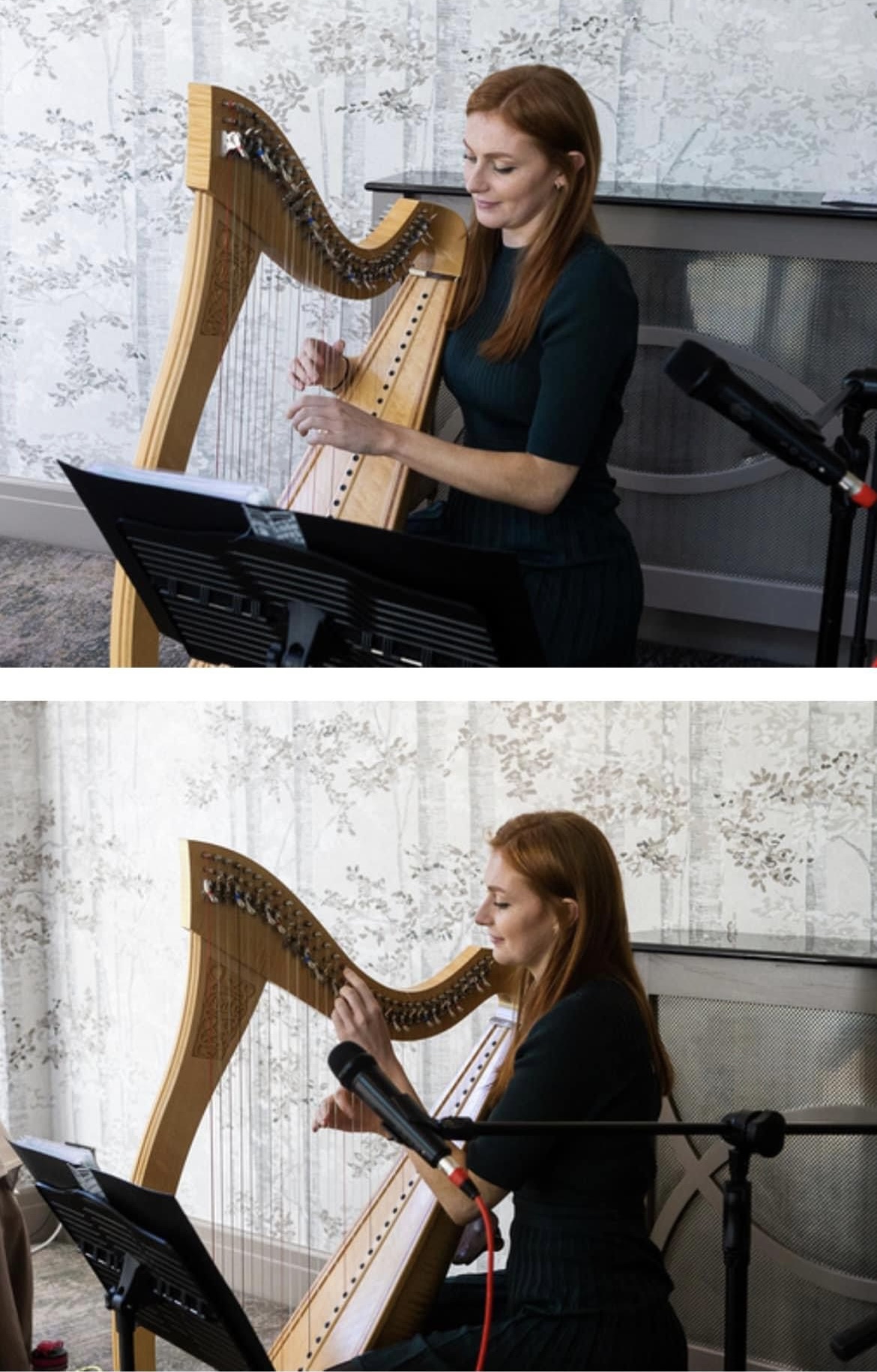 Eliza Playing Harp